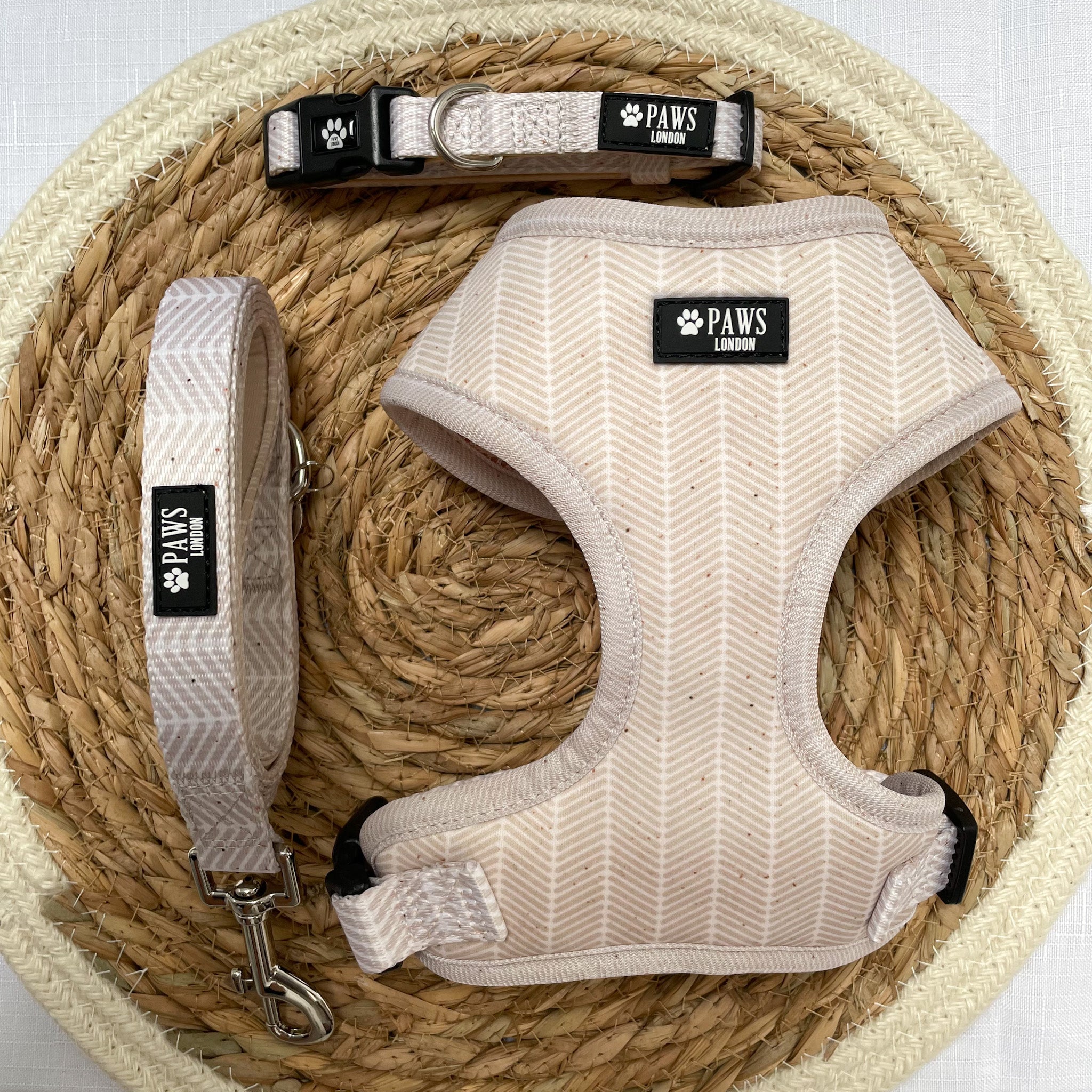 Seashell Adjustable Harness, Collar & Lead Set